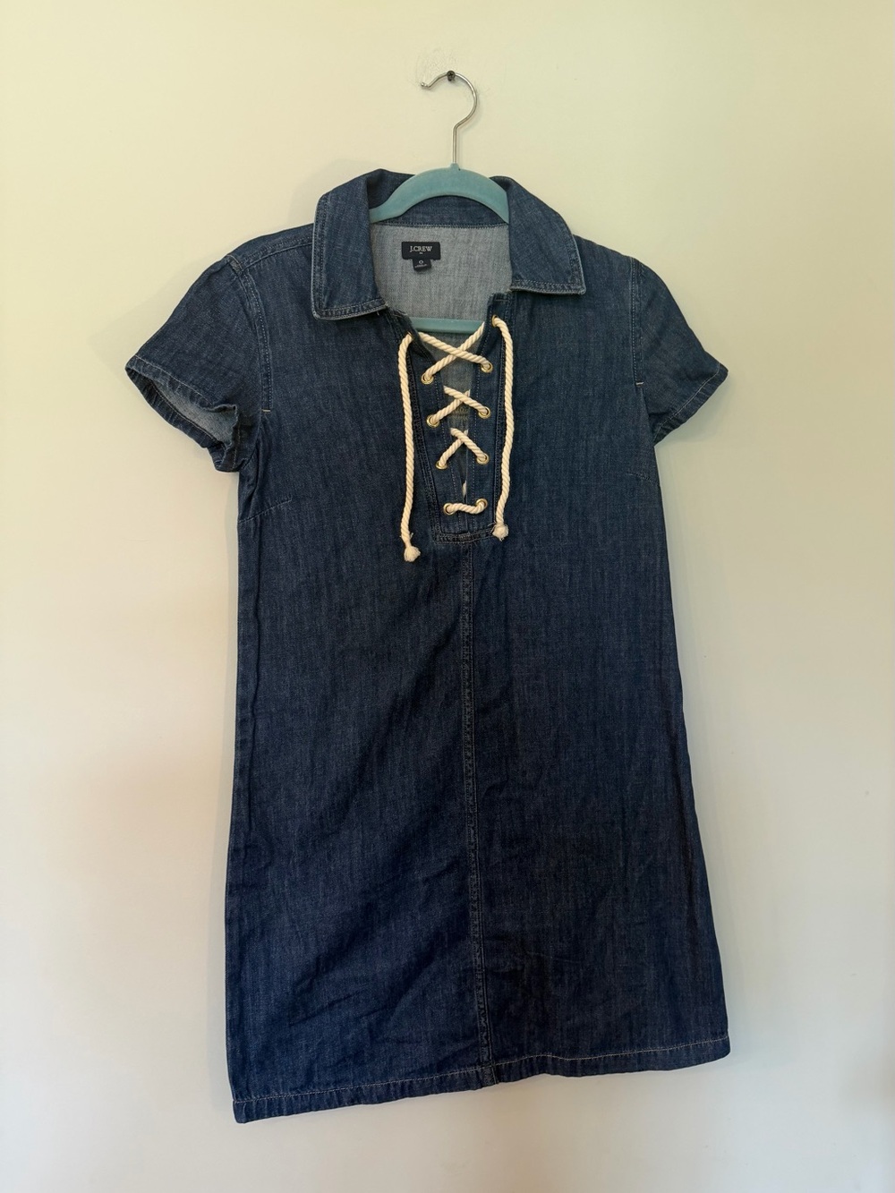 J Crew 100% cotton nautical denim dress size 0